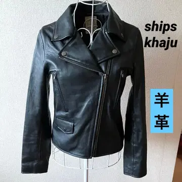 ships khaju 카 가죽 라이더 자켓 가죽 자켓 블랙 M