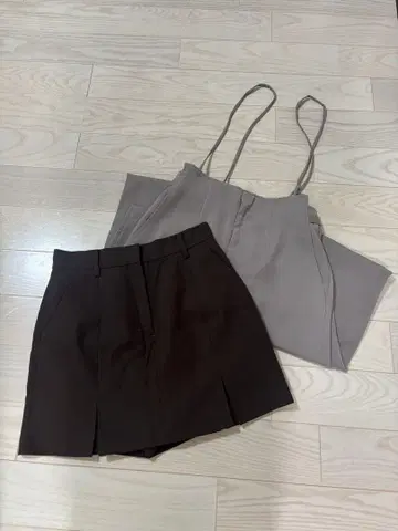 snidel 스나이델 브라운 하프 팬츠 폴리에스테르제