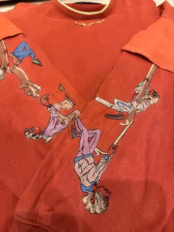 left Alone 빨간색 긴팔 트레이닝복 L