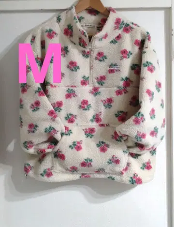 [ 새상품 ] 시마무라 ayano 꽃무늬 보아 하프 지퍼 M 사이즈