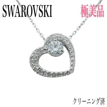 새상품급 스와로브스키 하트 목걸이 크리스탈 실버 대형 다면 컷