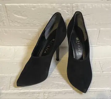 DIANA 블랙 스웨이드 하이힐 스틸레토