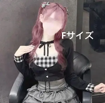 깅엄 앙상블 상의 HONEYMEW 블랙 허니뮤우