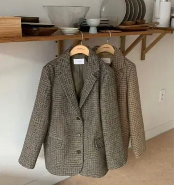 LAURENHI 체크 무늬 테일러드 자켓 S