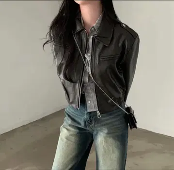 빈티지 가죽 자켓 뼈대 스트