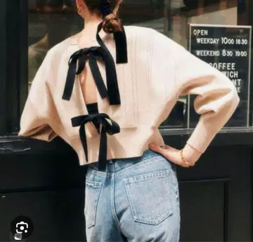 EMMEL REFINES 아이렛 리본 2way 니트