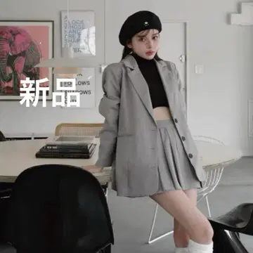 미사용 새상품 다리치 셋업 그레이 자켓 스터드 숏팬츠