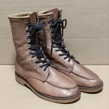 브라운 가죽 하이컷 워크 부츠 24cm