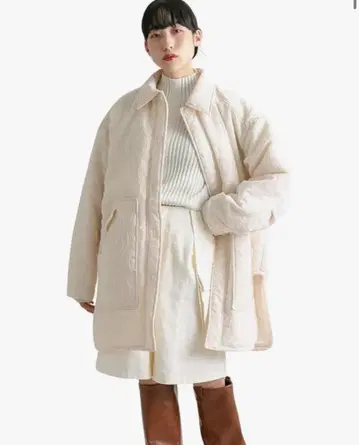 KBF 웨이브 미들 자켓/아이보리