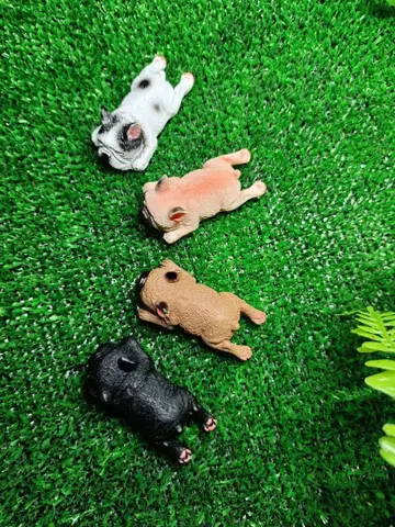 마그넷 포함 프렌치 불독 피규어 4개 세트