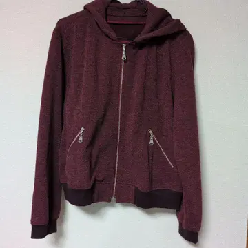 버건디 풀 지퍼 후드티 42