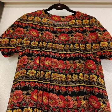 쇼와 레트로 꽃무늬 롱 원피스