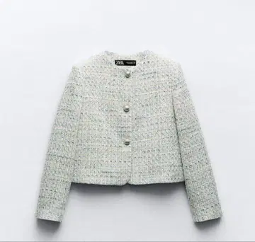 ZARA zara 노카라 자켓 트위드