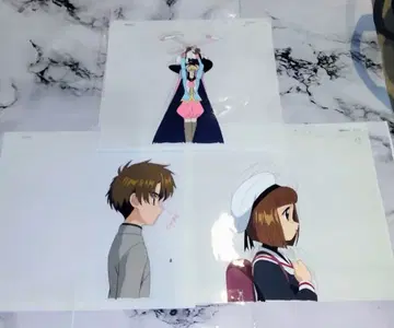 카드캡터 사쿠라 애니메이션 셀화 사쿠라, 소랑, 나오코 3장 세트