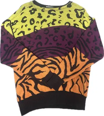 Allegro Vivace 애니멀 무늬 니트 스웨터 표범 무늬