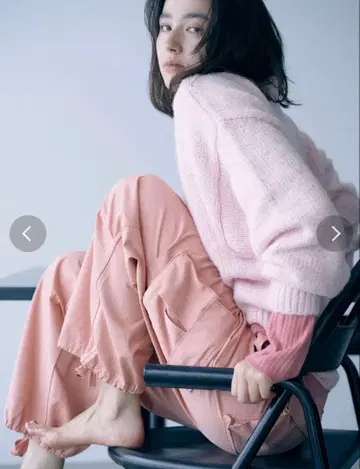 Ungrid/립스탑 밀리터리 볼륨 팬츠/핑크