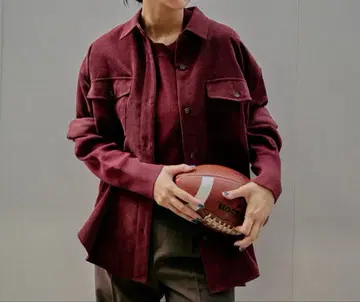 이지케어 코듀로이 셔츠 L 보르도