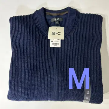 [ 새상품 ] 유니클로C 크루넥 풀 집업 가디건 네이비 M