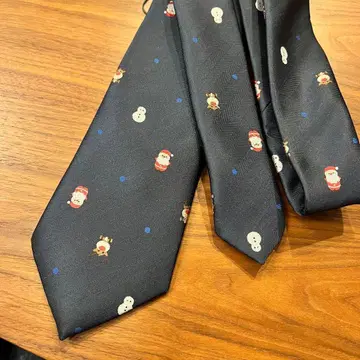 크리스마스 패턴 넥타이 네이비 산타 무늬 루돌프 무늬 눈사람 패턴