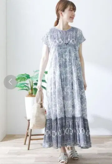 Sonny Lebel 에스닉 플라워 코튼 프린트 원피스