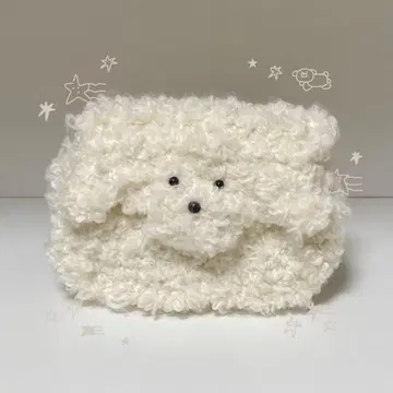흰 강아지 파우치