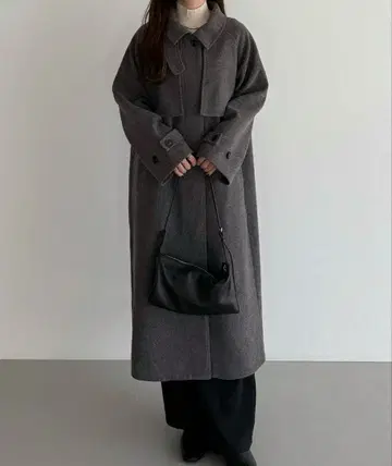 callautia 2way 컬러 오버 사이즈 롱 코트 그레이