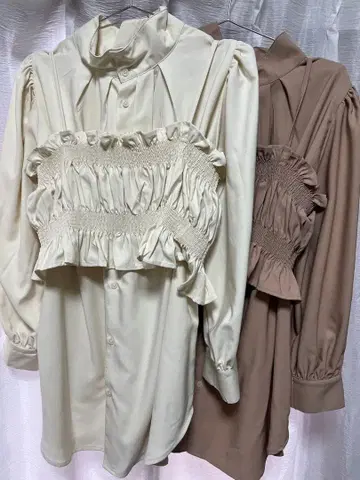 시마무라/saki 콜라보/블라우스 뷔스티에 세트 L 사이즈/2종 세트