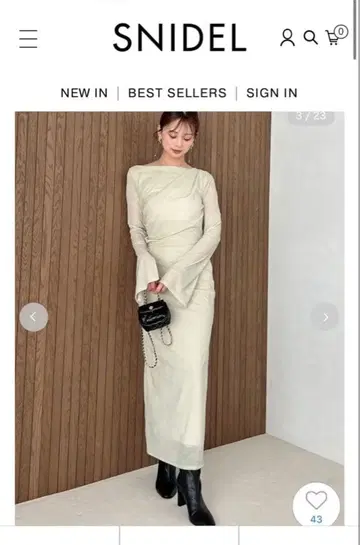 snidel 플로키 벨로아 드레이프 드레스 올리브 사이즈1