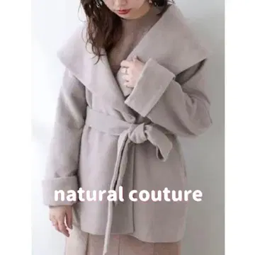 [ 택 포함 새상품 ] 내추럴 꾸뛰르 미들 기장 빅 카라 코트 그레이 F