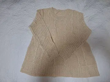 집시 블루 베이지 긴팔 니트 스웨터 짜임 무늬 새상품급