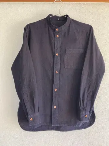 앤티크 셔츠 네이비 나염