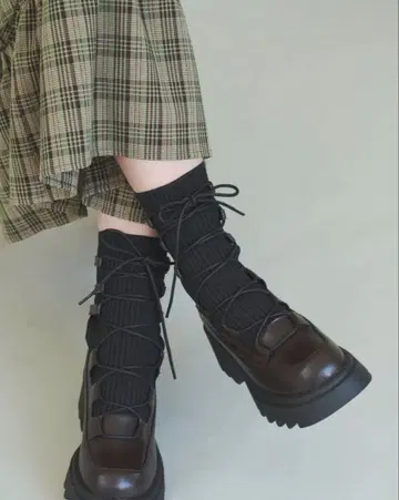 idem 이뎀 레이스업 삭스 부츠 브라운 s 사이즈