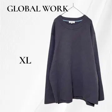 GLOBAL WORK 맨투맨 트레이닝복 그레이 XL 남성용