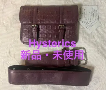 [ 새상품 레어 ] hysterics 엠보 천연 가죽 힙색 웨스트 파우치
