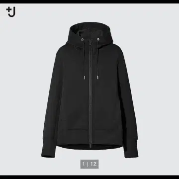 UNIQLO 플러스 J 드라이 맨투맨 풀 집업 후드티 M 블랙