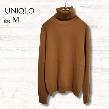 유니클로 UNIQLO 캐시미어 100% 긴팔 니트 브라운 M 터틀넥