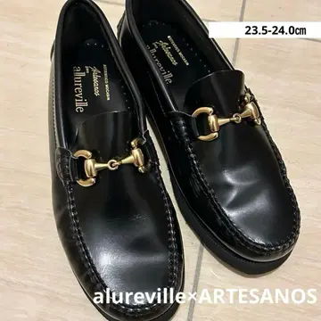 새상품급 비트 로퍼 블랙스 스페인 가죽 23.5-24.0