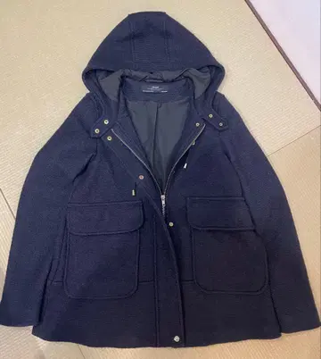 ZARA BASIC 후드 부착 코트 USA 4