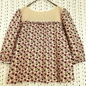 르 푸티 블루 리버티 블라우스 로즈마리 패턴 일본제 타나론