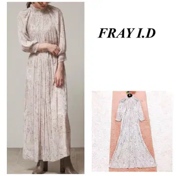 520 FRAY I.D 프레이 아이디 개더 하이넥 프린트 원피스