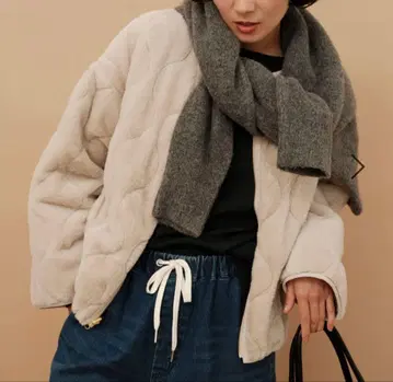 Elura 엘르 리버서블 퍼 자켓 베이지 S 택 포함 완판 배송비 포함