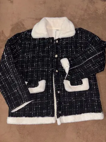 플리스 트위드 자켓 아우터