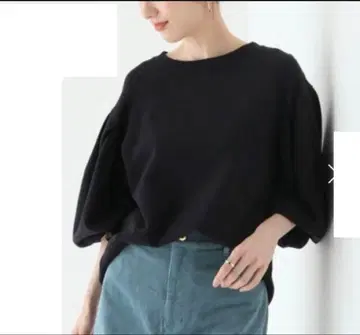 프레임워크 개더 슬리브 맨투맨 F 네이비 A라인