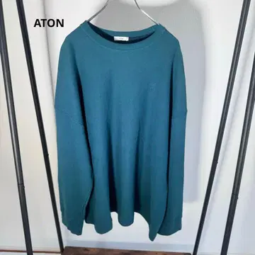 빅 ATON 에이트 가먼트 다이 오버 사이즈 맨투맨 그린