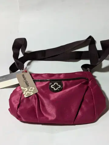 마리끌레르 퍼플 나일론 숄더백