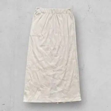 f1335 [] 리브 니트 타이트 롱 스커트 슬릿 허리밴딩 화이트