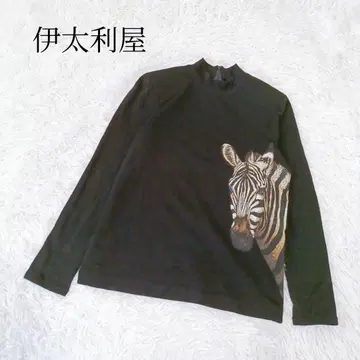 [ 이타리야 ] [ M ] 긴팔 니트 스웨터 제브라 얼룩말 블랙 검정