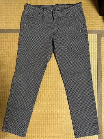 파리게이츠 PG 체크 무늬 슬림 핏 팬츠