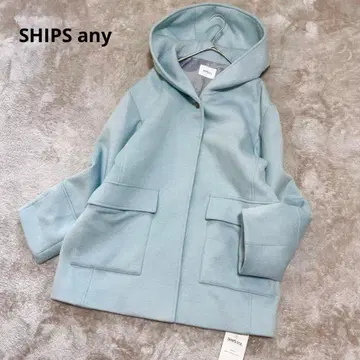 새상품 SHIPS any: 쉽스 후드 미디 울 코트 울