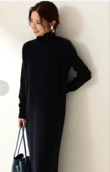 Demi-Luxe BEAMS / 프론트 플러피 하이넥 원피스